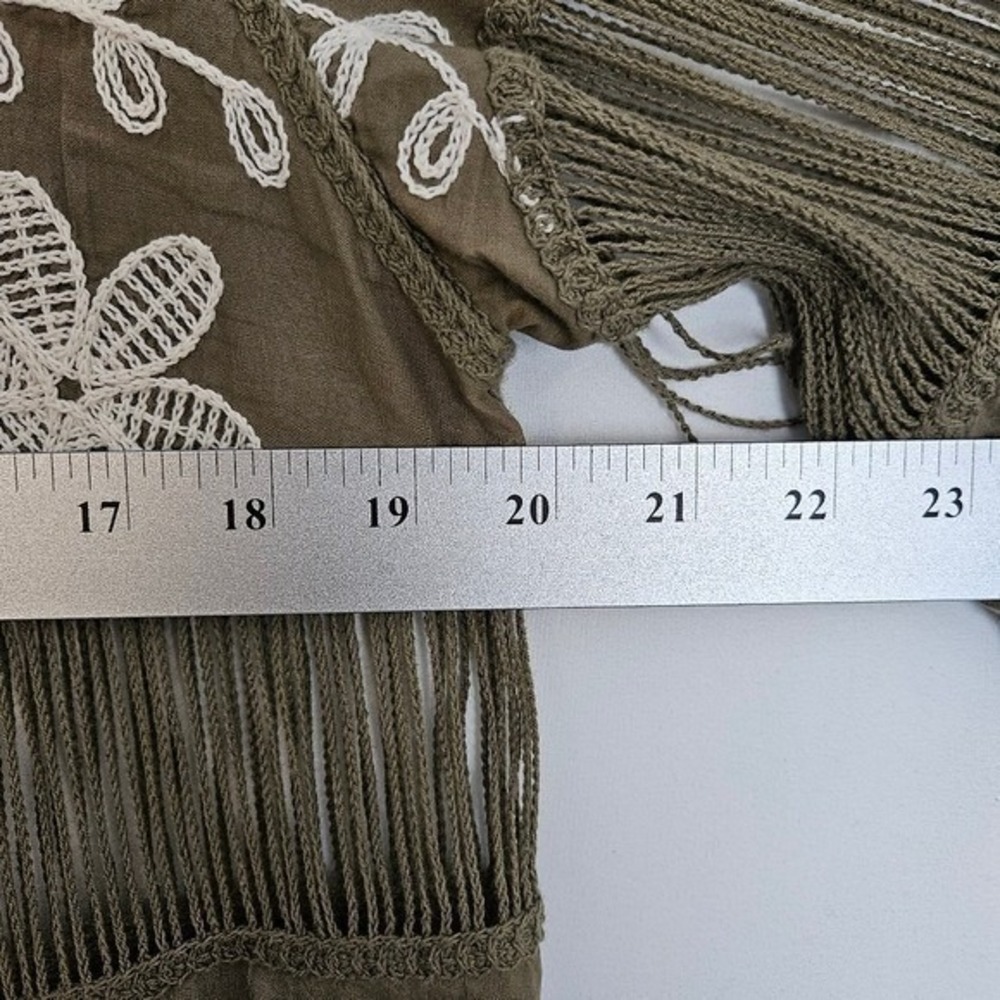 Oliver O. Peasant Top Boho Crochet Embroidered Short Sleeve Blouse Size Medium - Picture 10 of 12